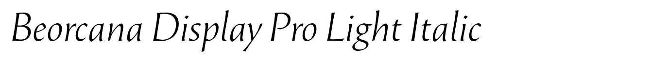 Beorcana Display Pro Light Italic